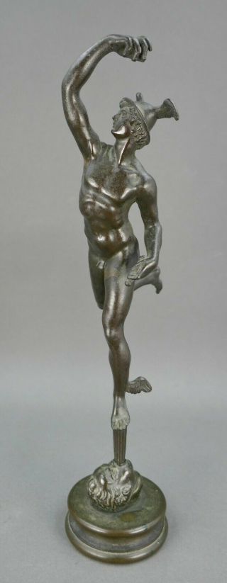 Fine Antique French Victorian Grand Tour Cast Bronze Sculpture Greek God Hermes
