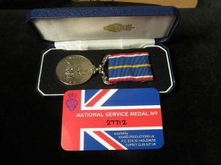 National Service Medal (cased,  full - size) of Mr A.  K.  Butler of Shadwell,  Leeds 2