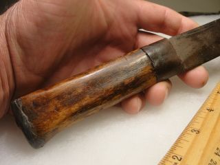 Civil War Era Or Earlier 12 3/8 " Fighting Knife Made From File Wood Handle With