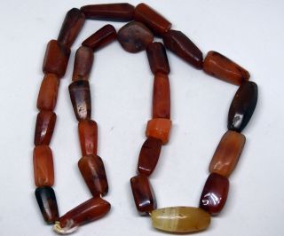 Ancient 1500 - 1600 A.  D.  India Carnelian And Agate Necklace