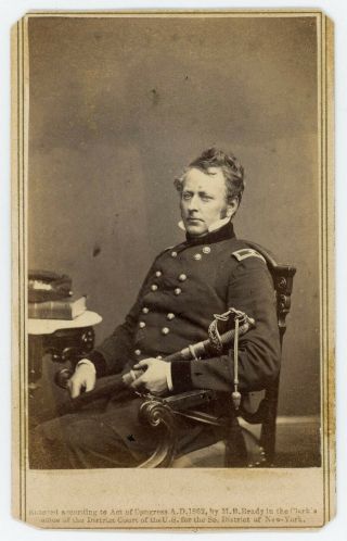 Civil War General Joseph Hooker 1862 Mathew Brady Negative Cdv Photo