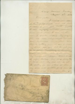1862 Civil War Era Soldier Letter Camp Harrison 