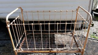 Antique Wrought Iron Baby Crib