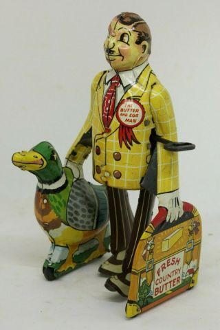 Rare Vintage Marx Tin Litho Windup The Butter And Egg Man