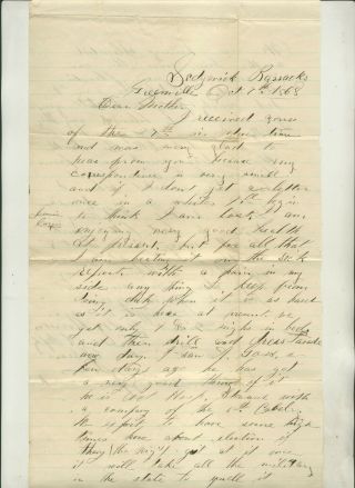 1868 Civil War Era Soldier Letter Datelined Sedgwick Barracks Greenville (la)