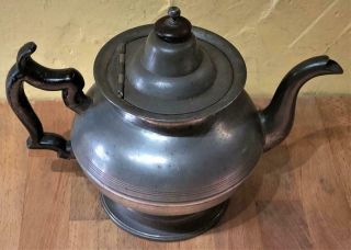 Antique American Pewter Teapot,  Roswell Gleason,  c.  1850 3