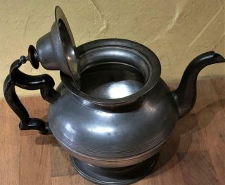 Antique American Pewter Teapot,  Roswell Gleason,  c.  1850 4