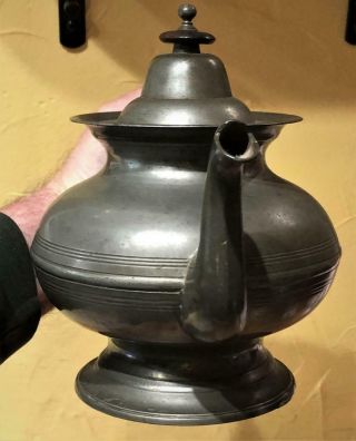 Antique American Pewter Teapot,  Roswell Gleason,  c.  1850 6