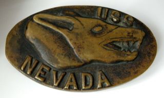 Vintage Uss Nevada Cast Bronze Plaque