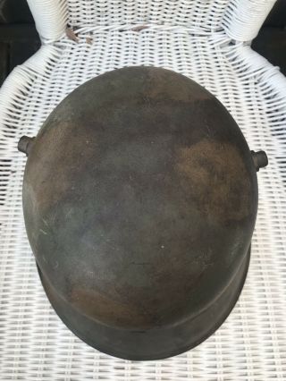 WW1 - WW2 GERMAN MODEL 1917 HELMET W/ CAMO PAINT & Liner 5