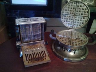 Vintage Toaster 115t17/waffle Iron 116y53 Edison Electric Appliance Comp.