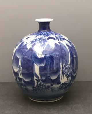 Chinese 19th Century Blue & White Porcelain Vase