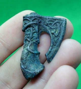 Medieval Viking Bronze Ax Axe Amulet Pendant - 800/900 Ad - Extremely Rare