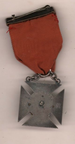 Unknown National Guard medal won by 1st Sgt WL Dennis 1891 2