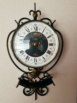 Vintage Hand Painted Dutch Wall Clock (orfac From 1950),  Hindeloopen Style