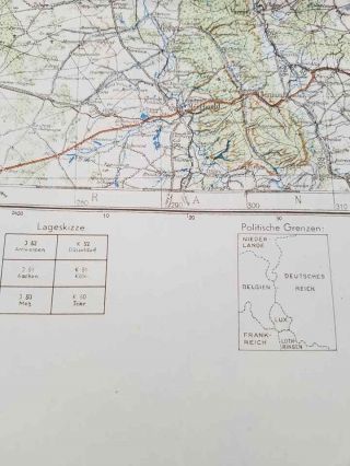 HUGE WWII German wall map of Antwerp Belgium 1940 51inX39in HUGE 3