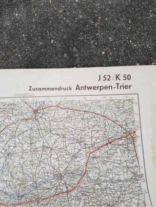 HUGE WWII German wall map of Antwerp Belgium 1940 51inX39in HUGE 6