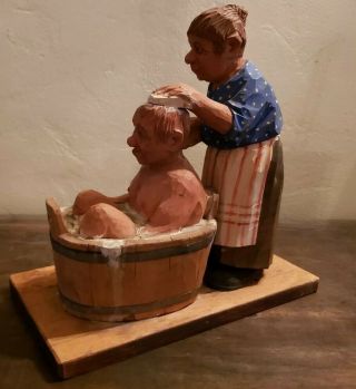 Carl Olof Trygg Bath Wood Carving Signed on Bottom C.  O.  Trygg 1979 4