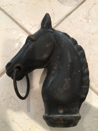 Antique Cast Iron Horsehead Hitching Post
