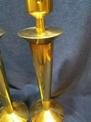 Pair Mid Century Modern Lamps Brass Mastercraft Vintage Parzinger Mccobb Hansen 3