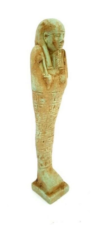 Rare Egyptian Ushabti Figure Hieroglyphic Shabti Faience Ancient Antique Statue