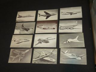 Rare 1950 - 53 Exhibit Arcade Cards 12 Korean War Airplane Airplanes Thunderjet