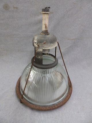 1 Vintage Industrial 12 " Holophane Pendant Light Old Factory Steampunk 573 - 16