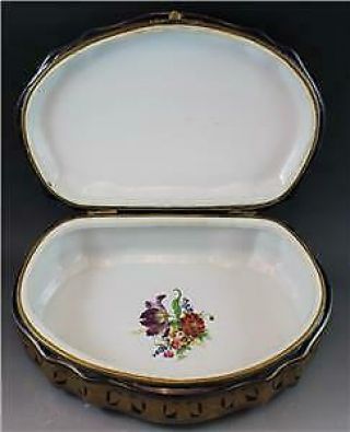 Vintage Large French Porcelain Dresser Jewery Box w/ Napoleon on Horseback 8