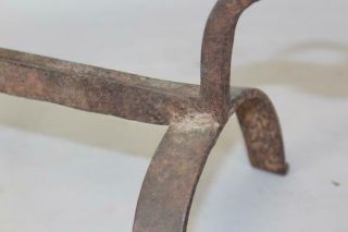 RARE 17TH C DECORATED WROUGHT IRON FIRE DOG OR SKEWER HOLDER IN OLD SURFACE 6