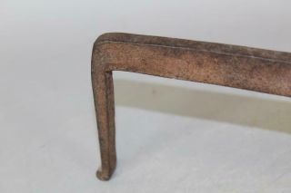 RARE 17TH C DECORATED WROUGHT IRON FIRE DOG OR SKEWER HOLDER IN OLD SURFACE 8