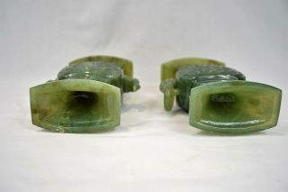 Vintage Antique Chinese Carved Green Jade Vases 12