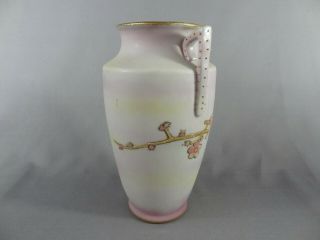 Nippon Coralene Plum tree & Bird (Uguisu) design Vase. 4
