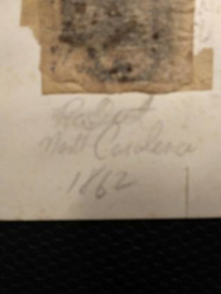 civil war cdv soldier name and north carolina 1862 back cdv 6
