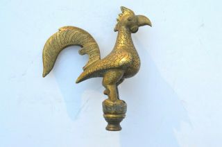 Antique Engraved Islamic /turkish/ottoman Engraved Bronze Bird Finial