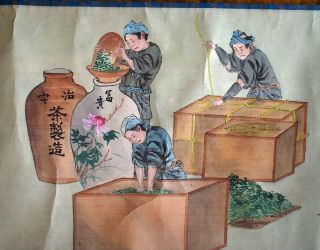Fine Antique Japanese Scroll Painting - The Story Of Tea