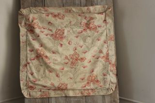 Pillow case Antique French Iris Art Nouveau fabric c1900 faded tones 5