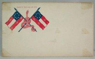 1861 Confederate Stars And Bars Civil War Patriotic Cover - Don 
