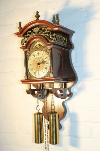 Antique Vintage Dutch Wall Clock Rare John Thomas London Moonphase K14