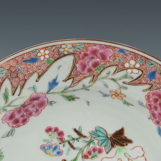 Chinese Famille rose porcelain plate,  hibiscus,  Qianlong period,  18th ct. 5