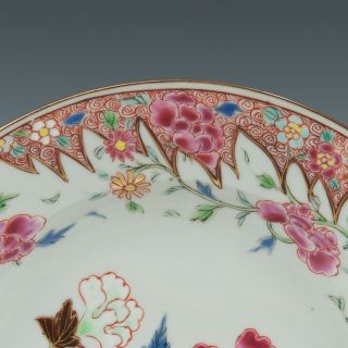 Chinese Famille rose porcelain plate,  hibiscus,  Qianlong period,  18th ct. 6