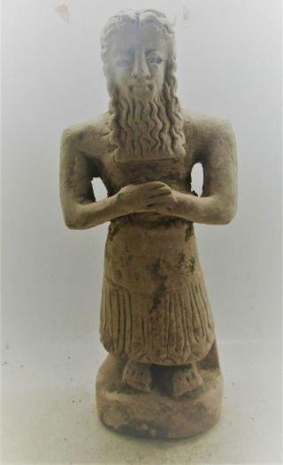 Scarce Circa 2500 - 2000bce Ancient Near Eastern Terracotta Worshipper Statue