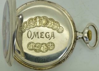 Rare WWI military Ottoman Officer ' s award Omega Grand - Prix silver&enamel watch 6