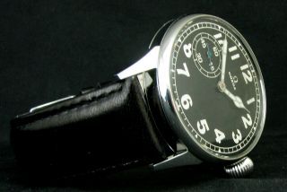 OMEGA ANTIQUE 1930 ' s Steel Wristwatch BIG PILOT WATCH METAL DIAL 3