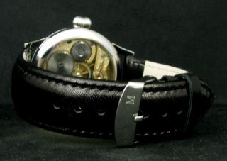 OMEGA ANTIQUE 1930 ' s Steel Wristwatch BIG PILOT WATCH METAL DIAL 5
