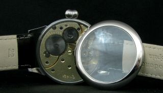 OMEGA ANTIQUE 1930 ' s Steel Wristwatch BIG PILOT WATCH METAL DIAL 7
