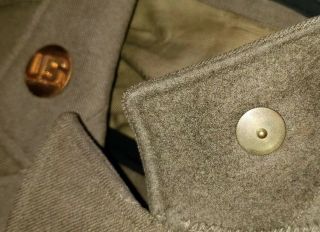 VINTAGE WW2 US Army Air Corp Four Pocket Uniform Jacket / Patch & Collar Disks 6