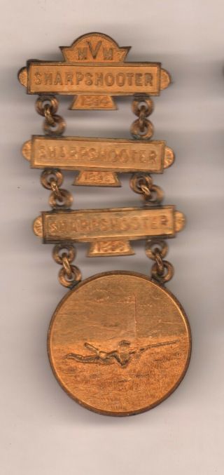 Massachusetts Volunteer Militia Medal Mvm Sharpshooter 1894 95 96