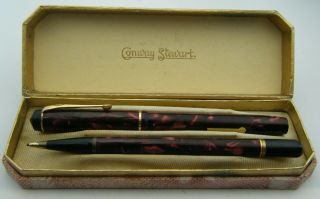 No.  3 of 3 Listed: - Vintage 14ct Gold Nib Boxed CONWAY STEWART Ink Pen & Pencil 6