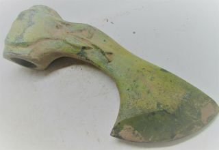 ANCIENT VIKING NORSE WAR AXE WITH SERPENT HEAD CIRCA 900 - 1100AD 2