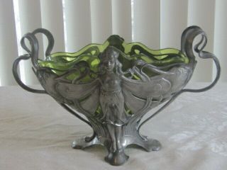 Antique Art Nouveau WMF Butterfly Fairy Lady Vase RARE GREAT SHAPE NR 4